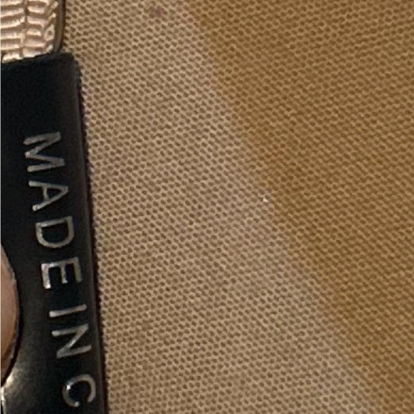 Burberry Tan/Black/Red Plaid CanvasTote Black Patent Leather Silver9.5”x9.5”x5” - Picture 6 of 17